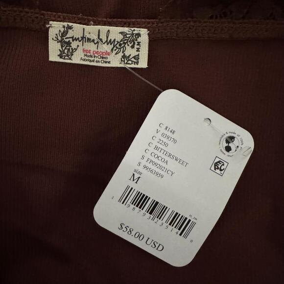 FP FREE PEOPLE INTIMATELY Power Play Cami Lace Tank Top Bittersweet Brown NWT M - Picture 7 of 7